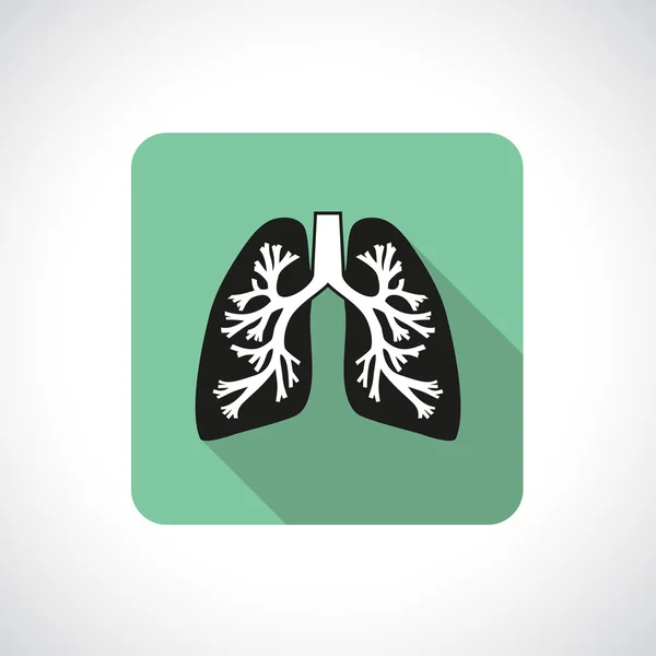 Pulmones, icono cuadrado. — Archivo Imágenes Vectoriales