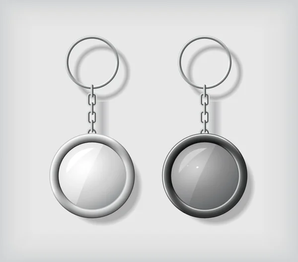 Two key chain pendants mockup - Stok Vektor