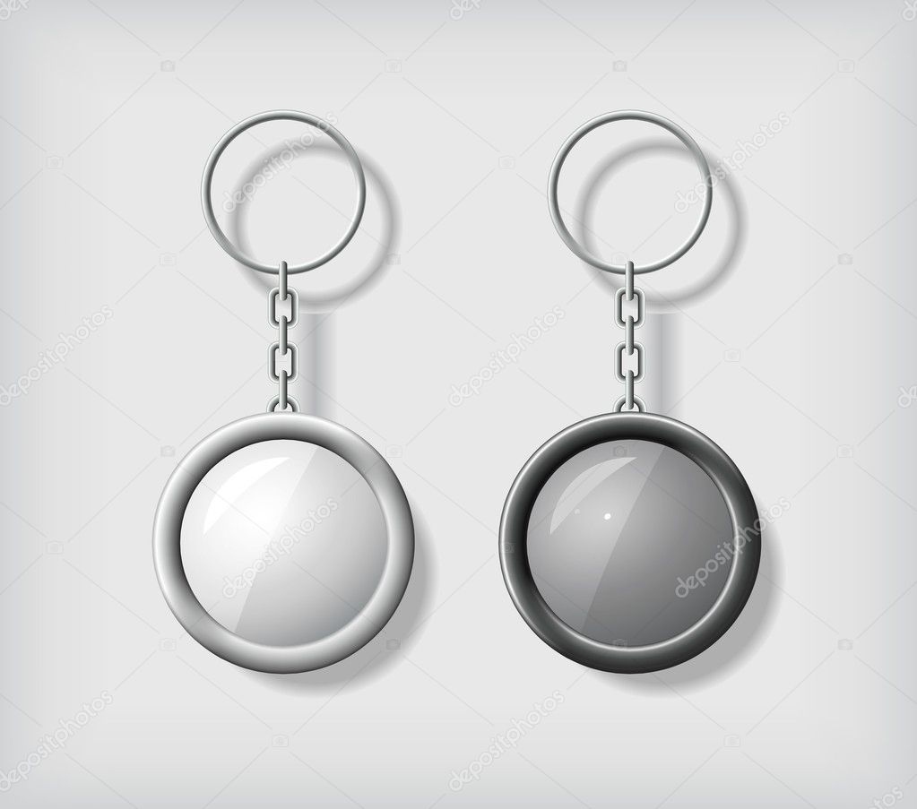Two key chain pendants mockup