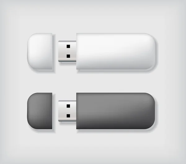 Twee usb memory sticks mockup — Stockvector