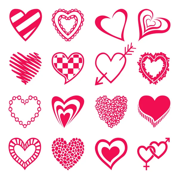 Set of heart shaped icons. — Stock Vector