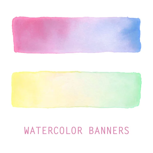 Aquarel kleurovergang banners set. — Stockvector