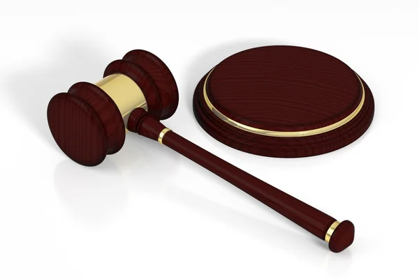 Wooden judge gavel and soundboard. — Stock Photo, Image