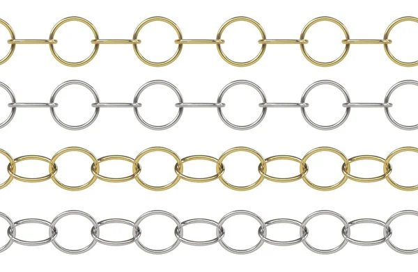 Seamless golden and silver chain — Stock Photo, Image