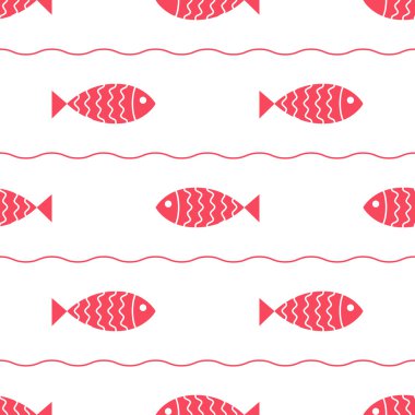 Balıklarla kusursuz denizcilik deseni.