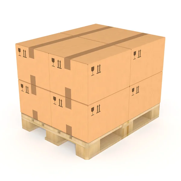 Pila di scatole su un pallet . — Foto Stock