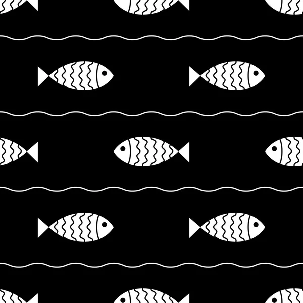 魚とのシームレスな航海パターン. — ストックベクタ