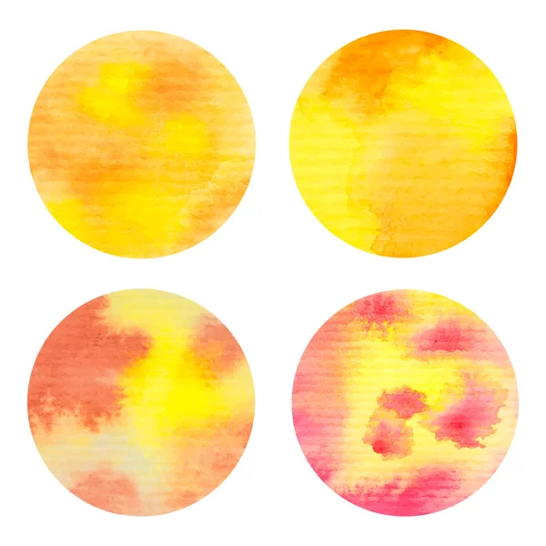 Hand painted watercolor circles set. - Stok Vektor