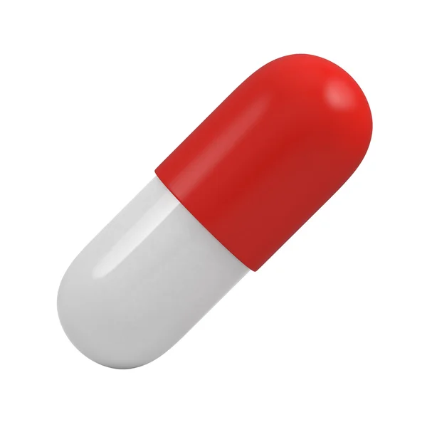 Pílula branca e vermelha — Fotografia de Stock