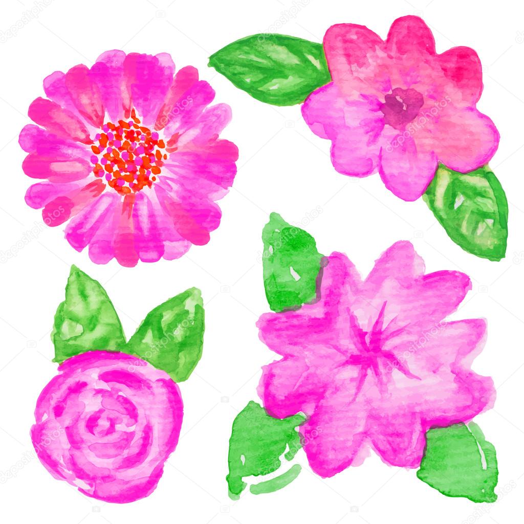 Acuarela Flores Vector De Stock 75476615 De paketesama acuarela-flores-vector-de-stock-75476615-de-paketesama