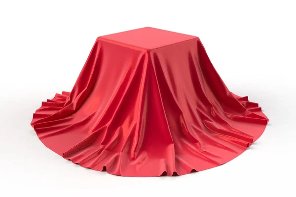 Box covered with red fabric. — Stock Photo, Image