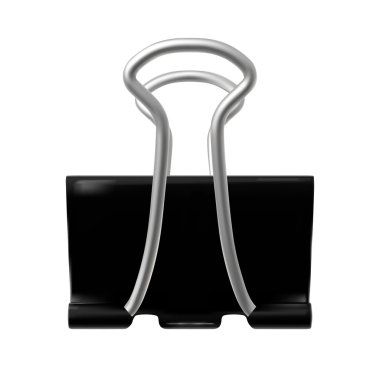 Black binder paper clip.