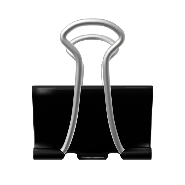 Black binder paper clip. — Vector de stock