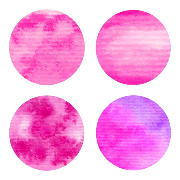 Hand painted watercolor circles set. - Stok Vektor