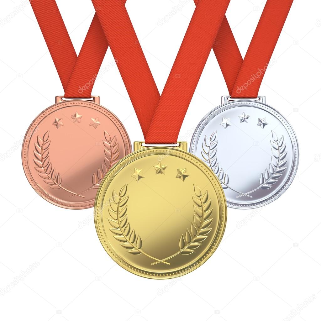 Golden, silver and bronze medals