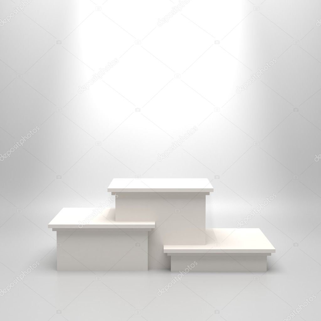 Empty white podium