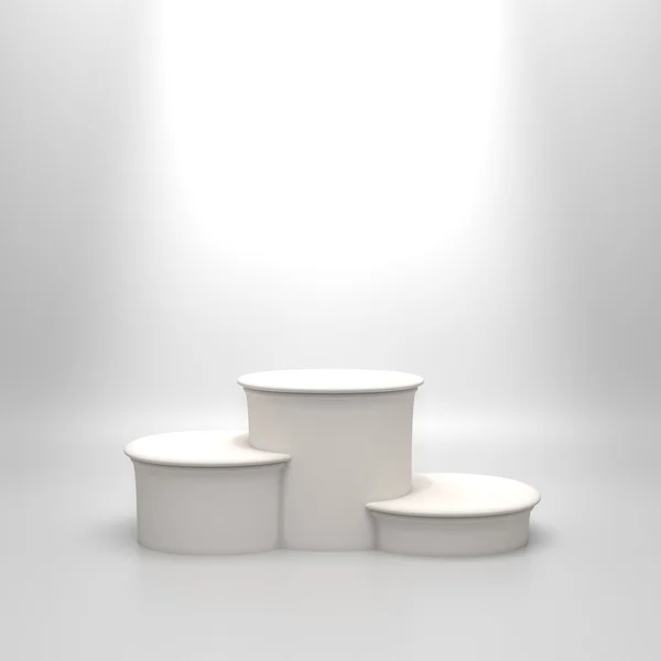 Empty round white podium. — Stock Photo, Image