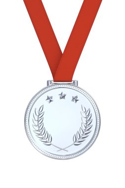 Silver medal with laurels
