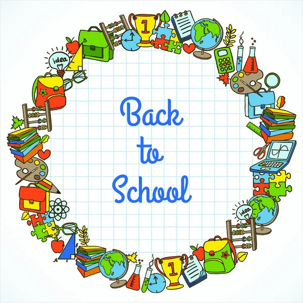 Welkom terug op school kaart — Stockvector