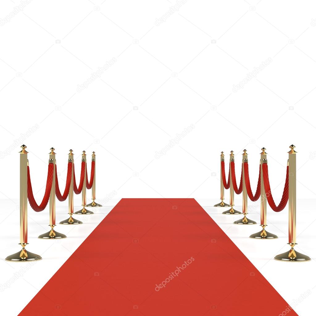 Red carpet with red ropes