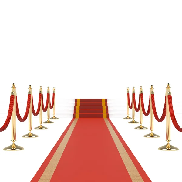 Red carpet with red ropes — Stock Photo, Image