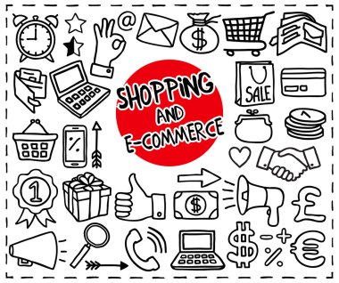 simgeler alışveriş doodle