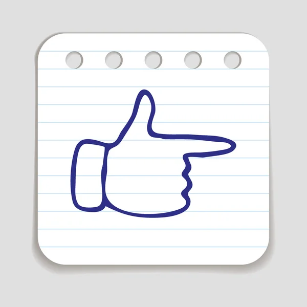 Doodle wijzende vinger pictogram. — Stockvector