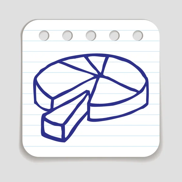 Doodle Pie Chart Ikone. — Stockvektor