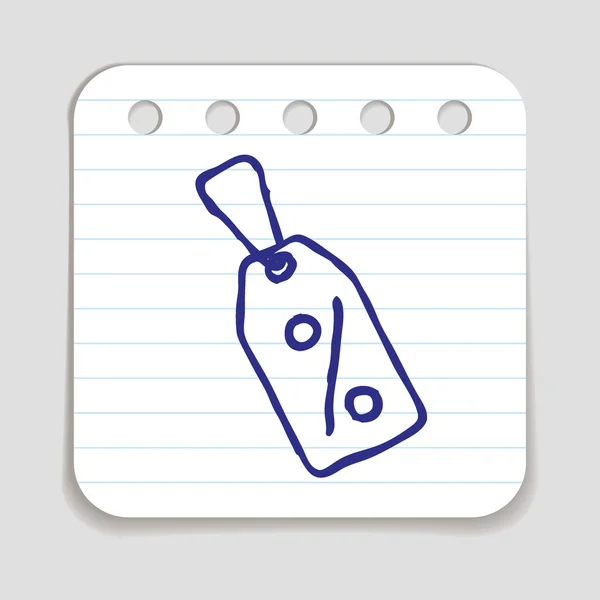 Doodle Tag icon. — Vetor de Stock