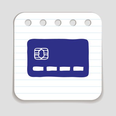 Doodle kredi kartı simgesi.
