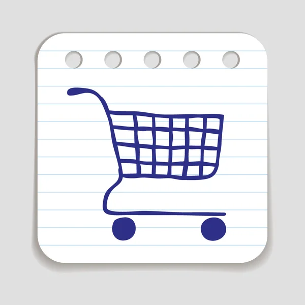 Doodle Shopping Cart icon. — Stock Vector