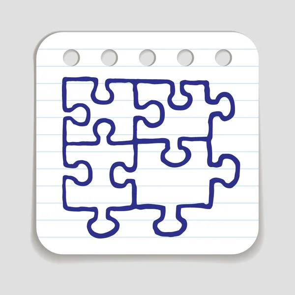 Doodle Puzzle ikona. — Wektor stockowy