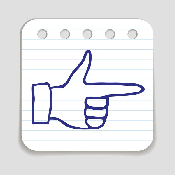 Doodle Apuntar icono del dedo . — Vector de stock