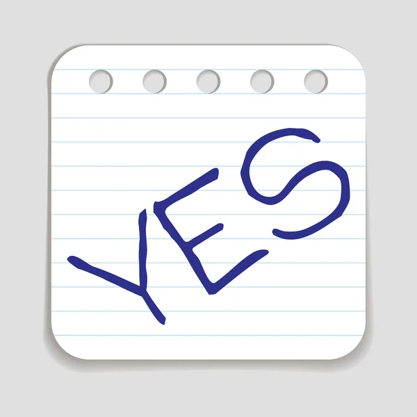 Doodle YES word icon — Stock Vector