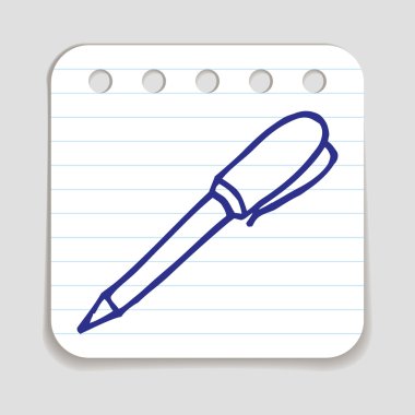 Doodle kalem simgesi.