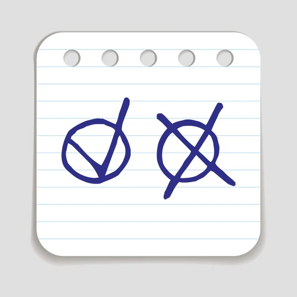 Doodle Comprobar icono . — Vector de stock