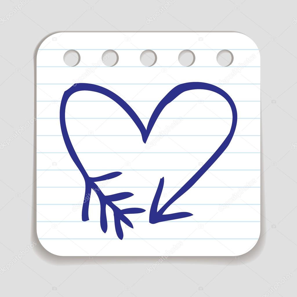 Doodle Arrow Heart icon.