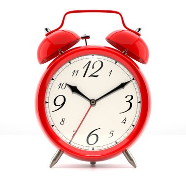 Beyaz arkaplanda alarm saati