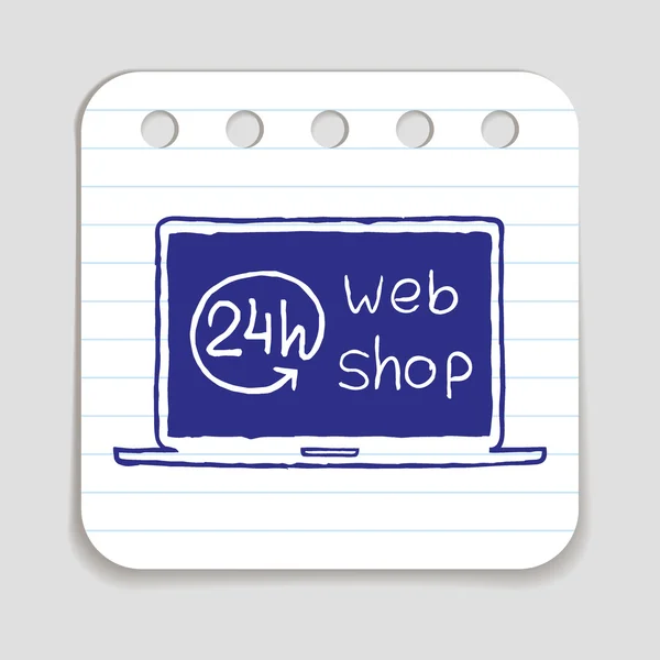 Doodle Webshop-Ikone — Stockvektor