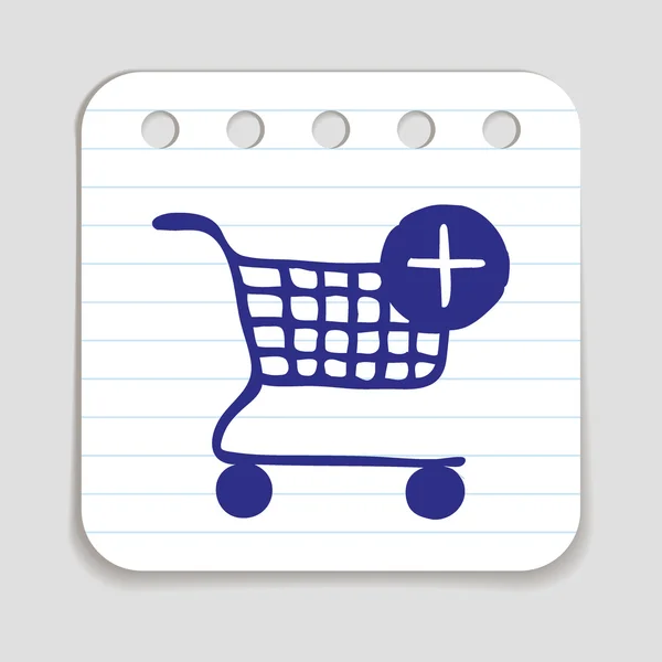 Doodle Shopping Cart Icon. — Stock Vector