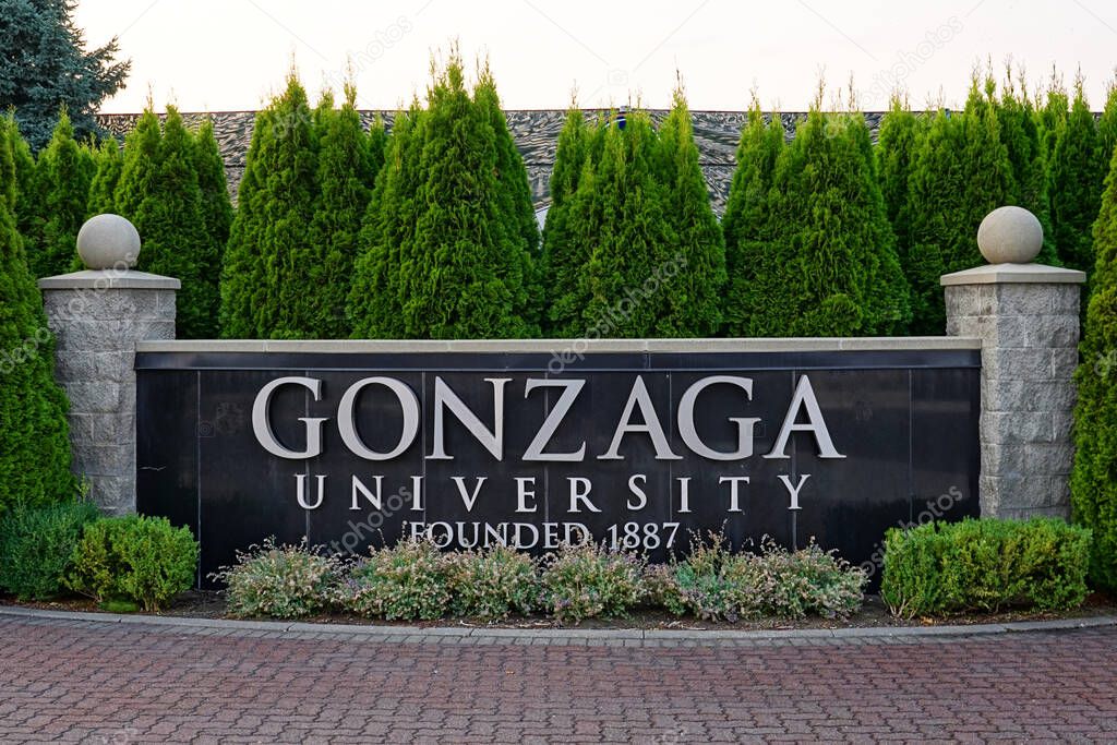 Campus Sign for Gonzaga University in Spokane Washington
