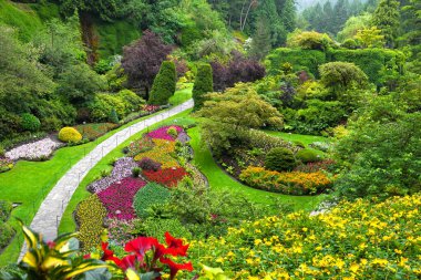 Kanada 'daki Butchart Bahçeleri' ndeki batık bahçede çiçekler açıyor.
