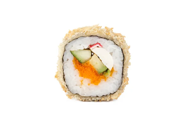 Rollos frescos de sushi japonés sobre un fondo blanco — Foto de Stock