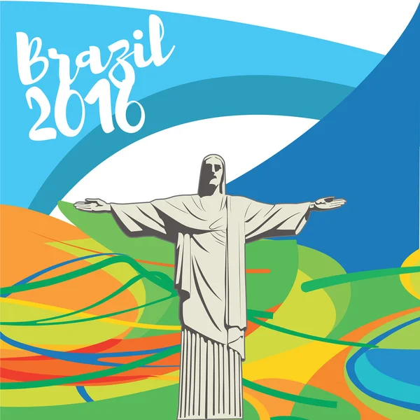 Βραζιλία 2016 φόντο. Εικονογράφηση Βραζιλία 2016. Βραζιλία εικονογράφηση φορέας αφηρημένου πολύχρωμο φόντο. — Διανυσματικό Αρχείο