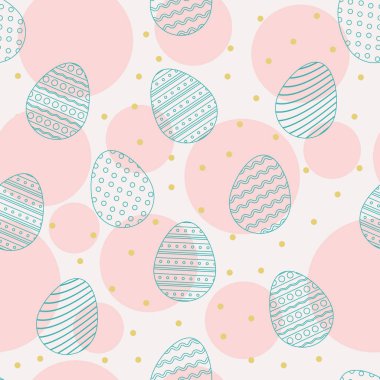 Elle çizilmiş paskalya yumurtalarıyla kusursuz desen.