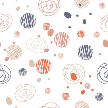 Elle çizilmiş soyut şekilli kusursuz desen