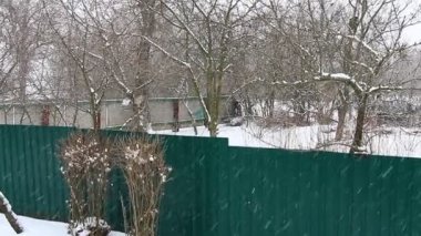 Beyaz kar yere düşüyor.
