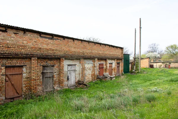 Antigos Edifícios Tijolos União Soviética Região Kirovograd — Fotografia de Stock