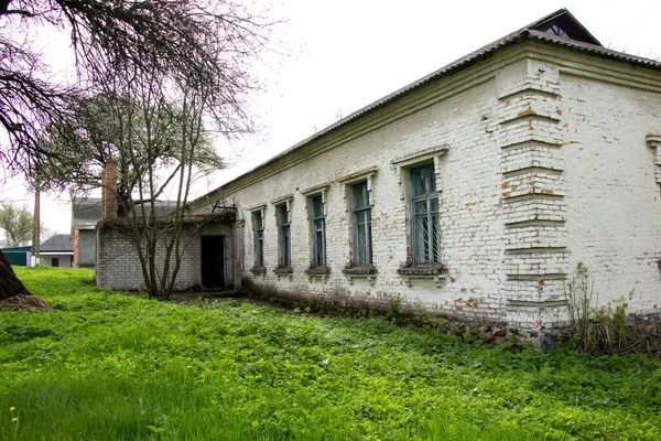 Bâtiment Après Guerre Xxe Siècle Briques Dans Région Kirovograd — Photo