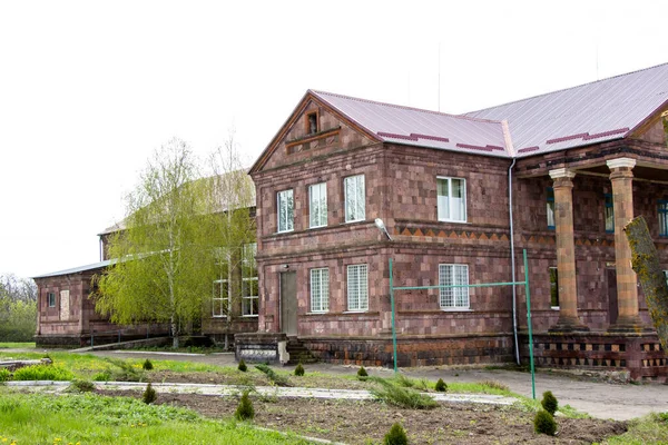 Construcción Una Casa Del Siglo Partir Rocas Volcánicas Urss Región —  Fotos de Stock